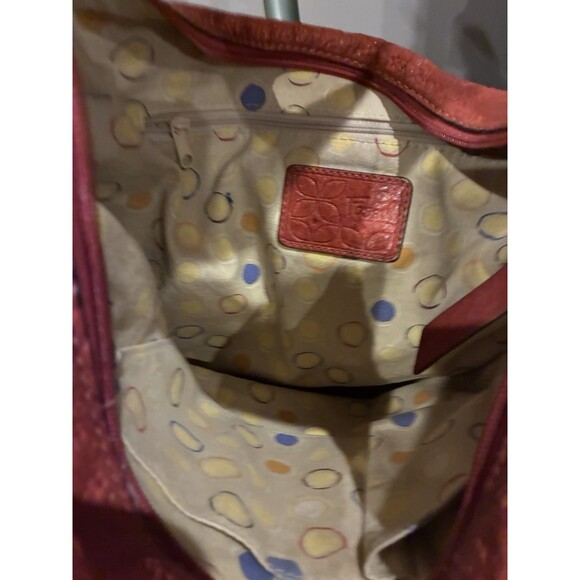 Fossil Vintage Distressed Boho Chic Leather Bag  Orange/reddish - Picture 6 of 6